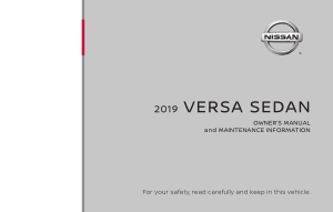 2019 Nissan VERSA SEDAN Quick Reference Guide